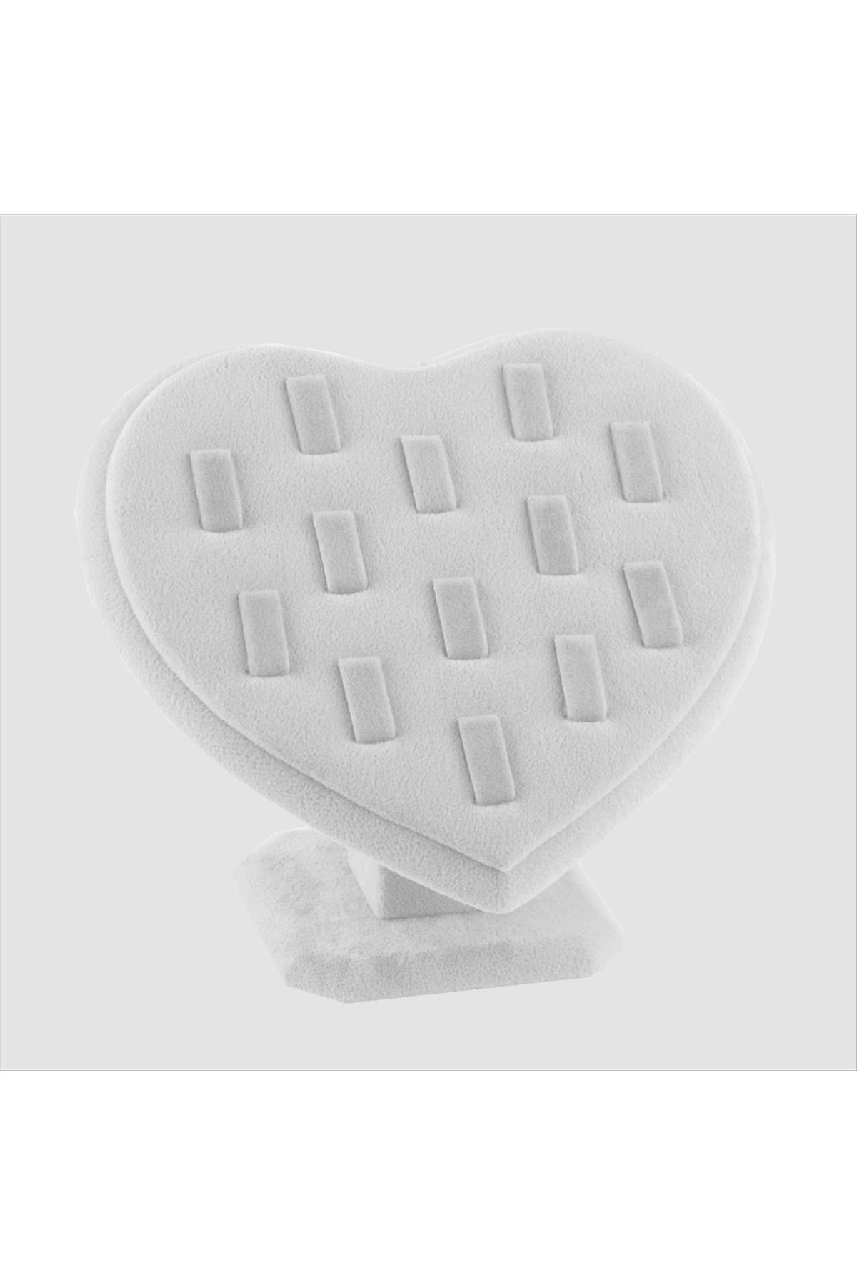 Anfora Kumaş Kaplamalı Kalp Yüzük Standı
