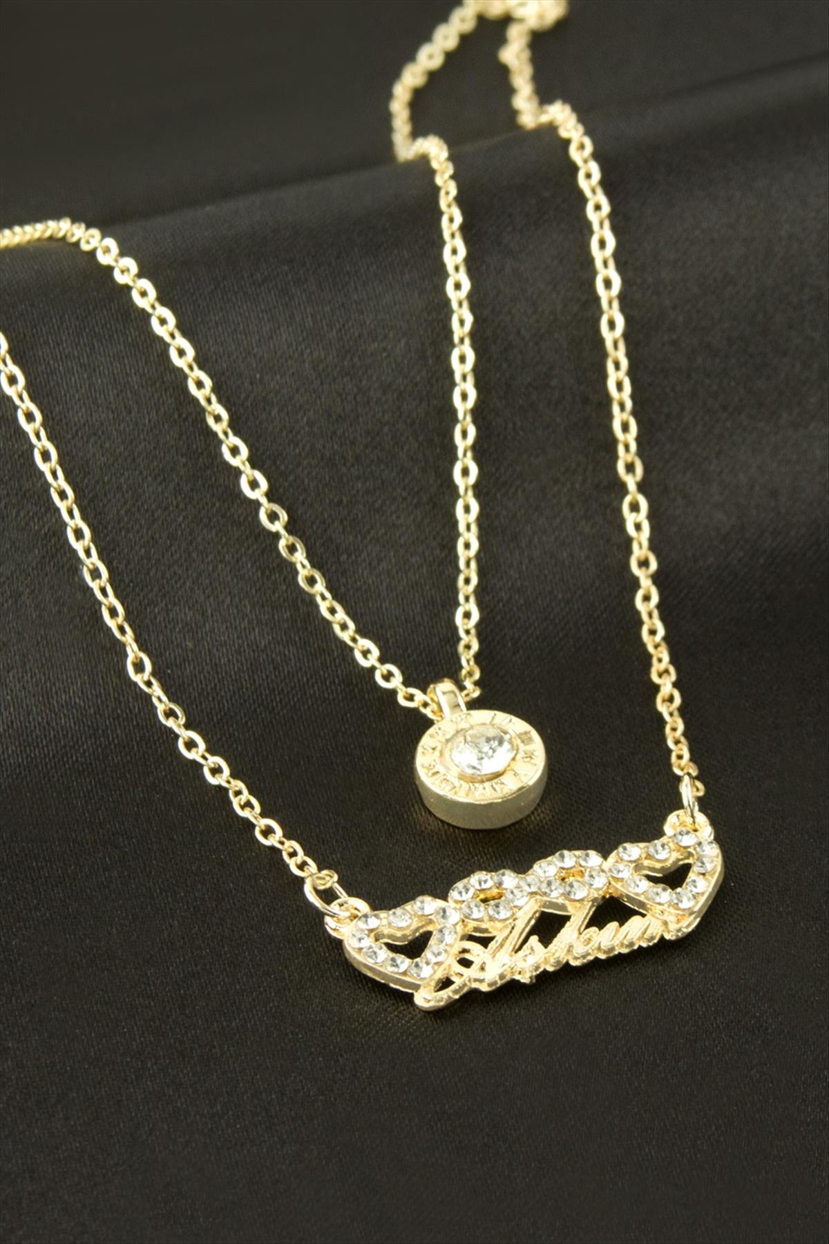 Aşkım Yazılı İkili Kolye