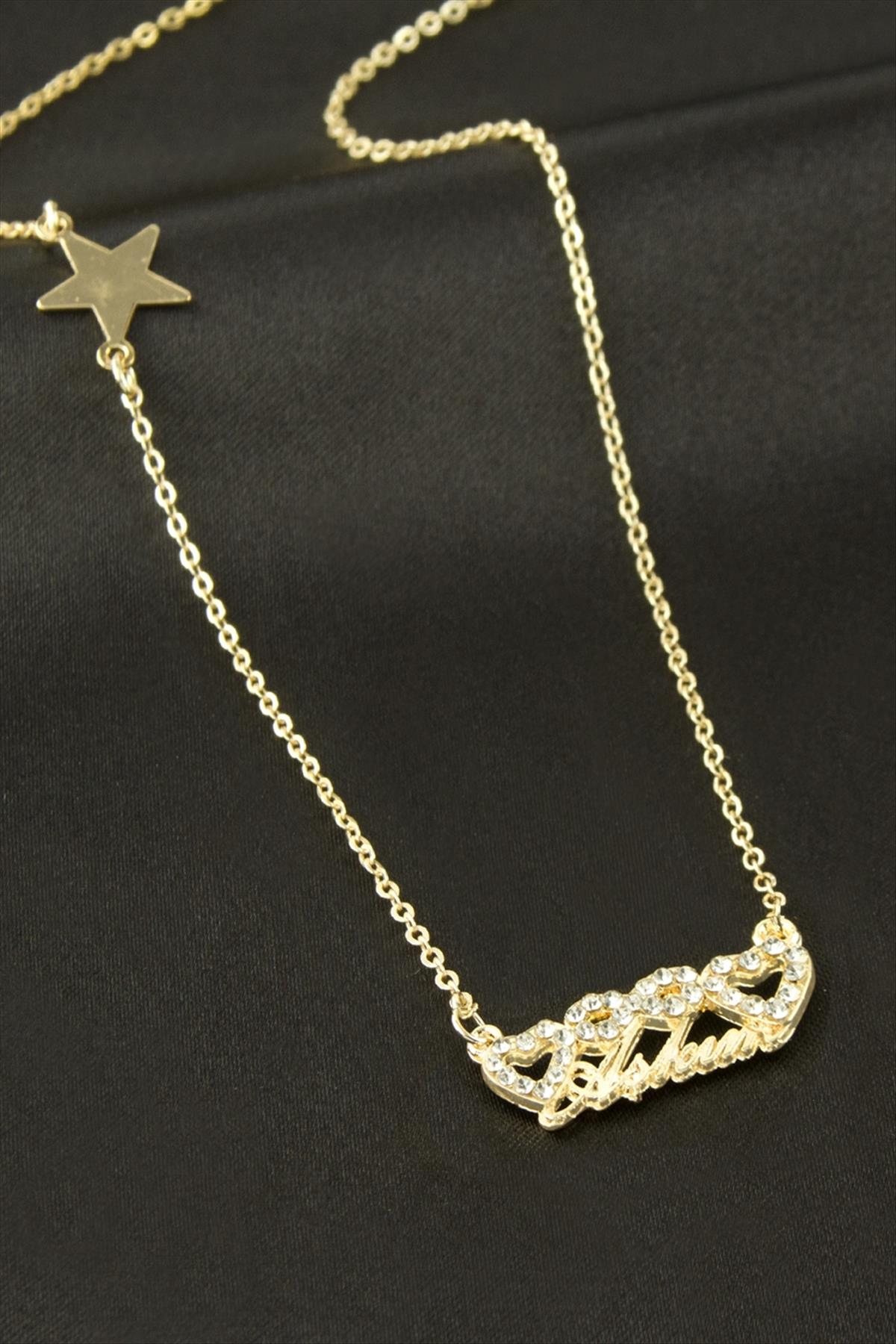 Aşkım Yazılı Kalp Sonsuzluk Şans Kolye