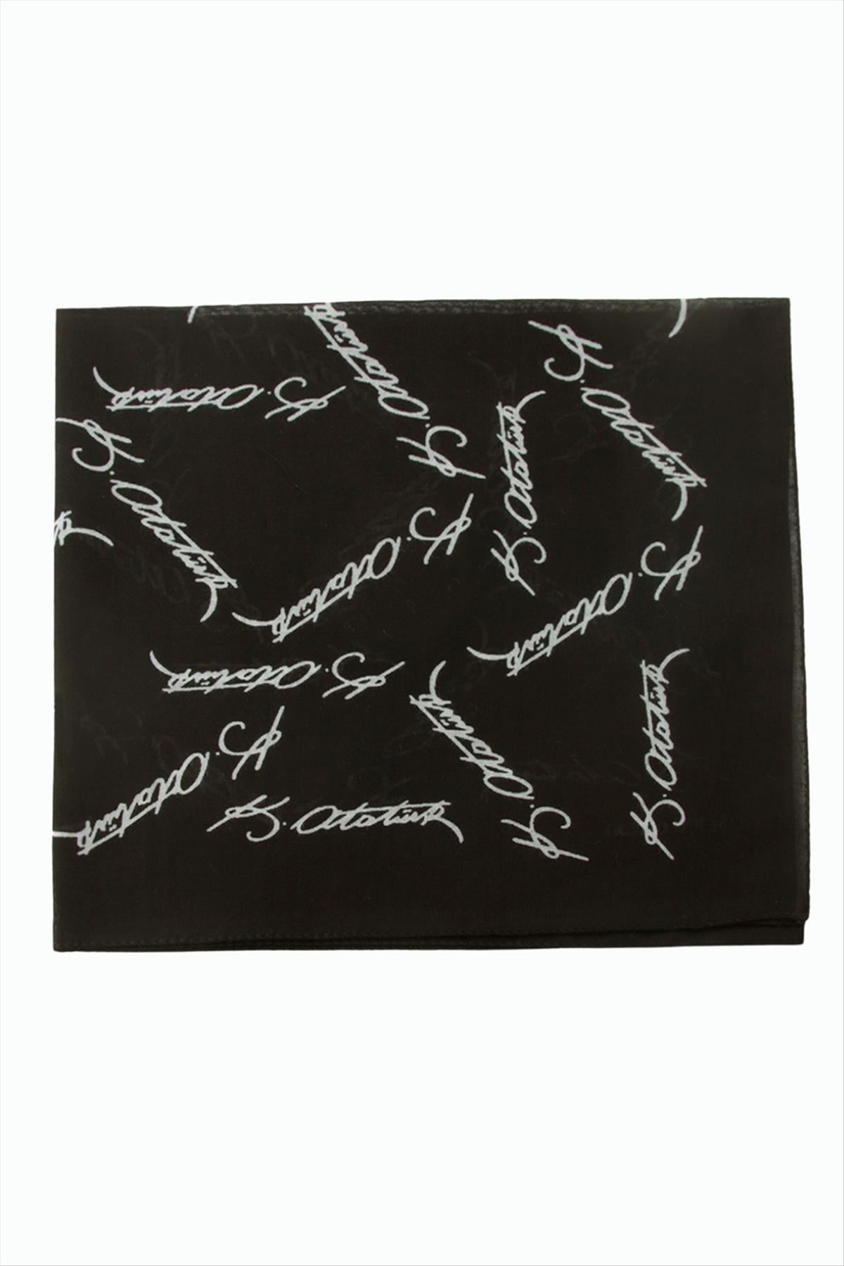 Atatürk İmzalı Desenli Bandana 50*50