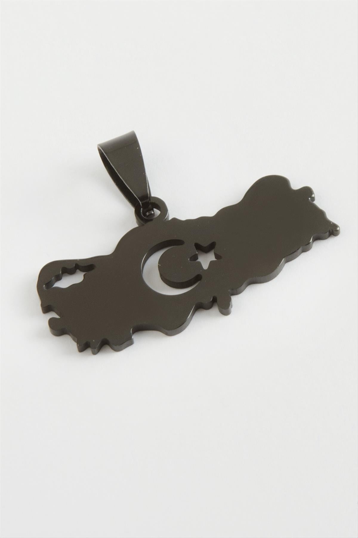 Ay Yıldız Çelik Kolye Ucu 3,5 cm