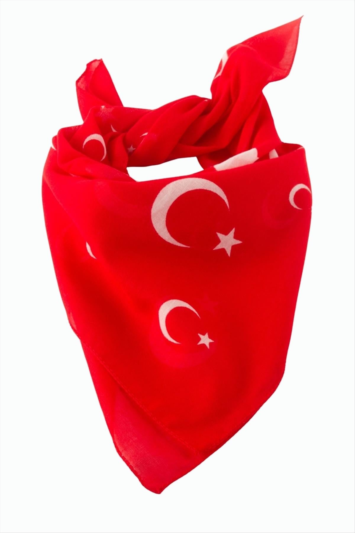 Ay Yıldız Desenli Bandana 50*50