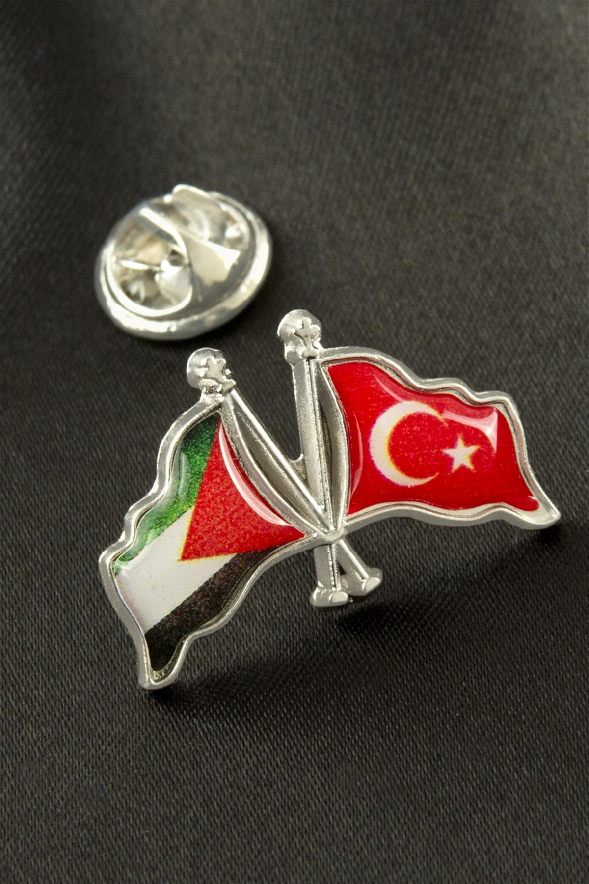 Ay Yıldız Filistin Yaka Rozet