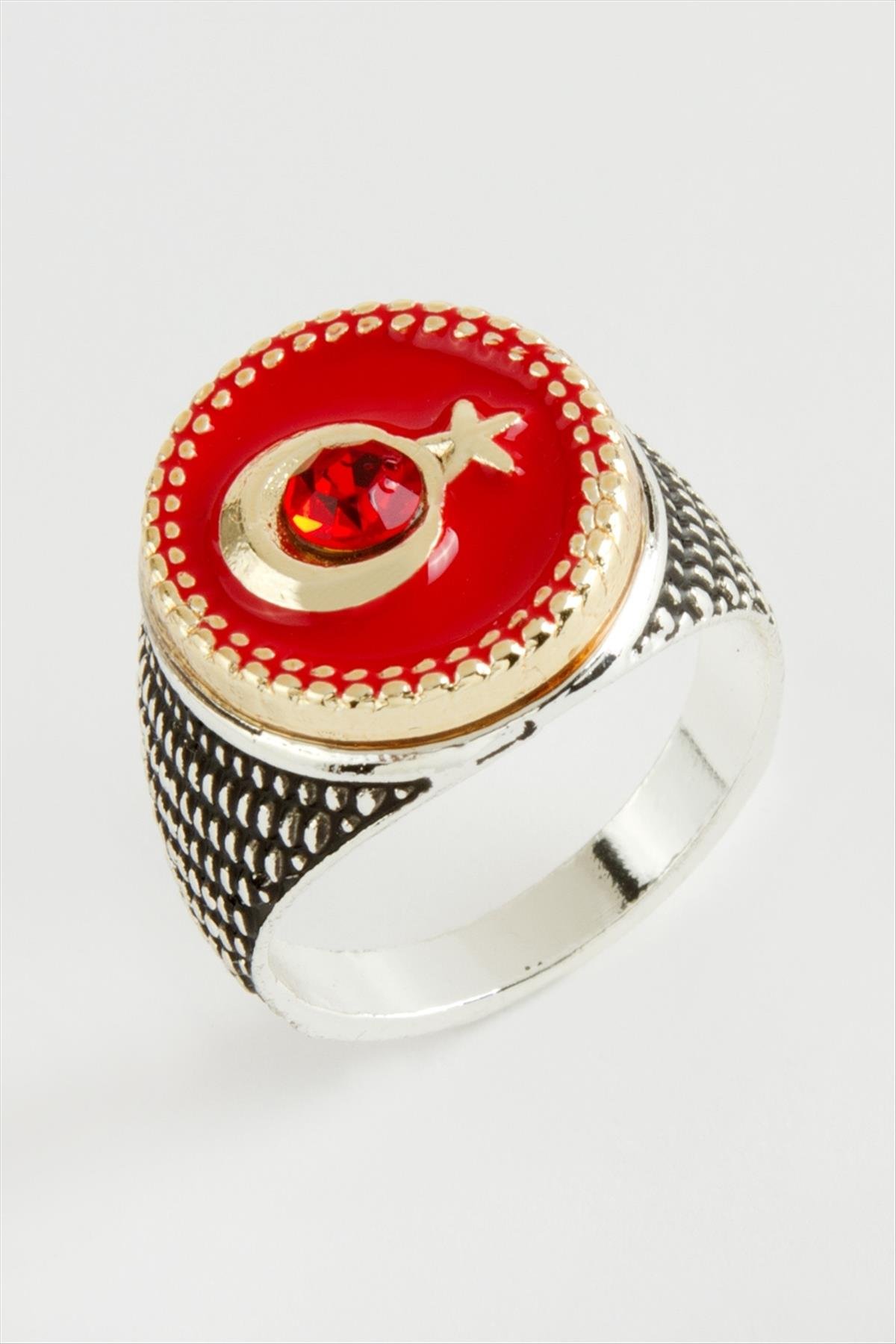 Ay Yıldız Metal Erkek Yüzük