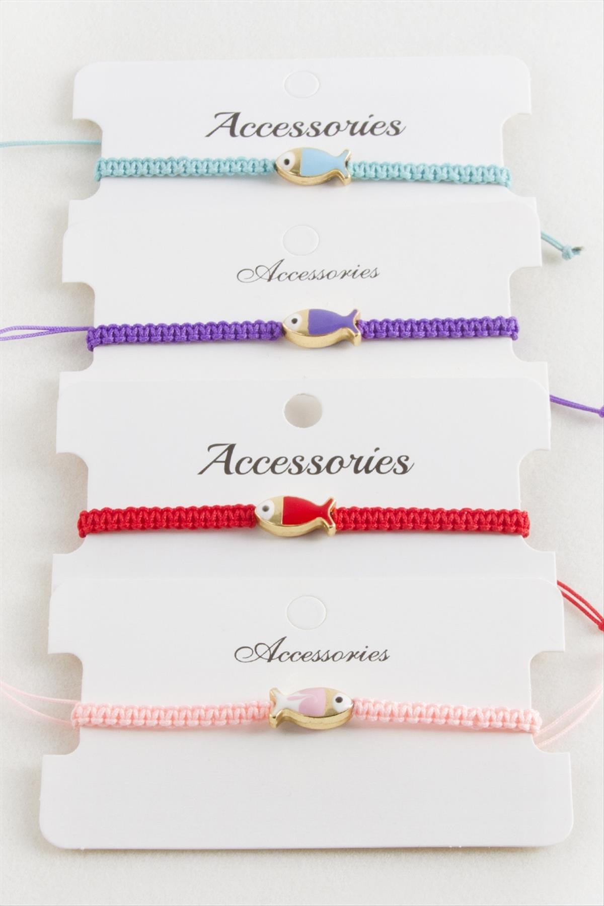 Balık Mineli Makrome Örgülü Bileklik