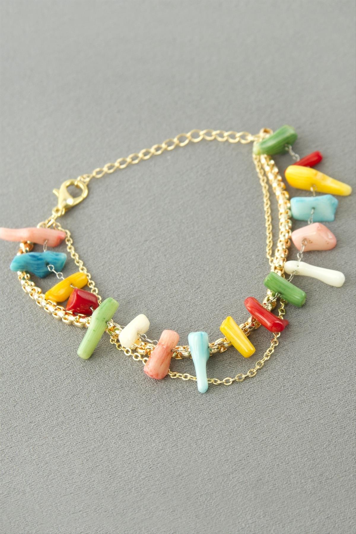 Boncuk Zincir Boncuk Bileklik