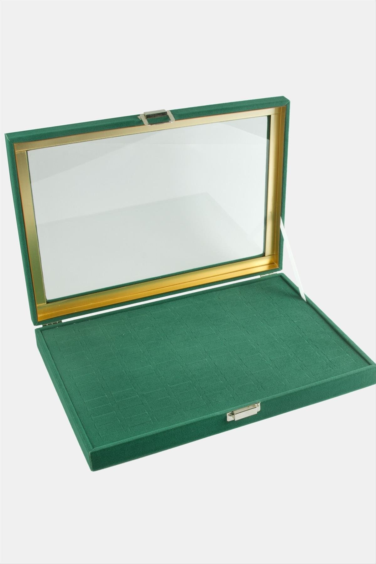 Cam Kapaklı Anfora Kumaş Batırmalı Yüzük Standı 24*34 cm