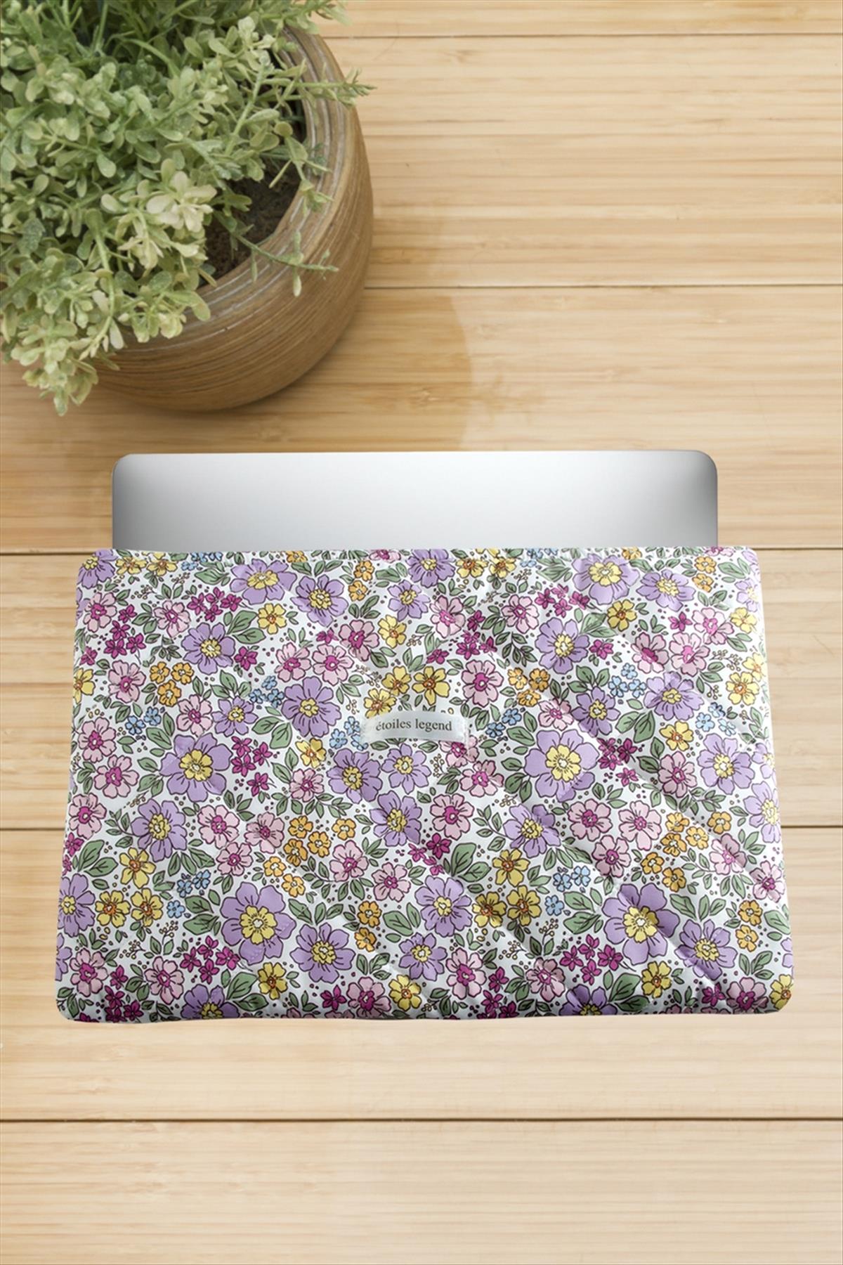 Çiçek Desenli Labtop Bilgisayar Çantası 13*14 inç