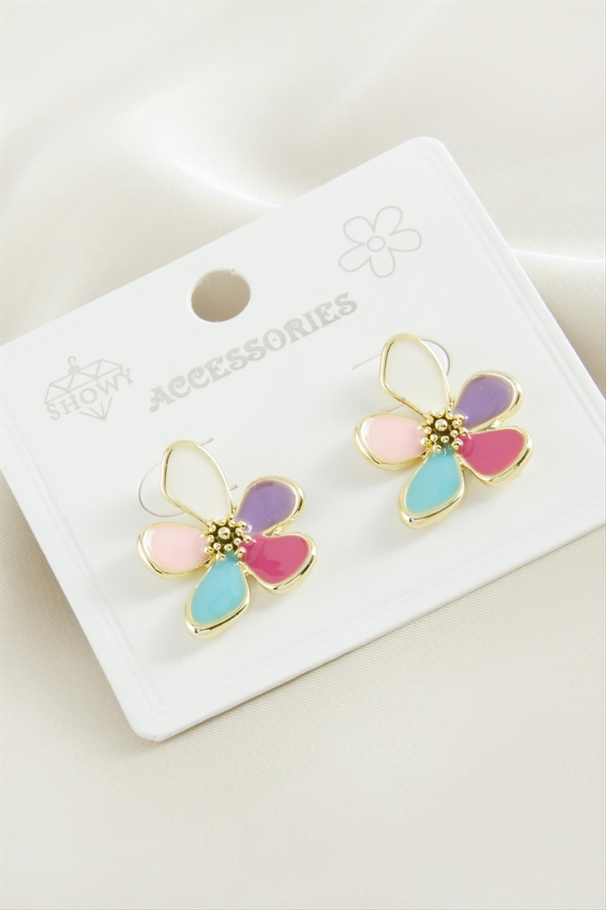 Çiçek Mineli Küpe