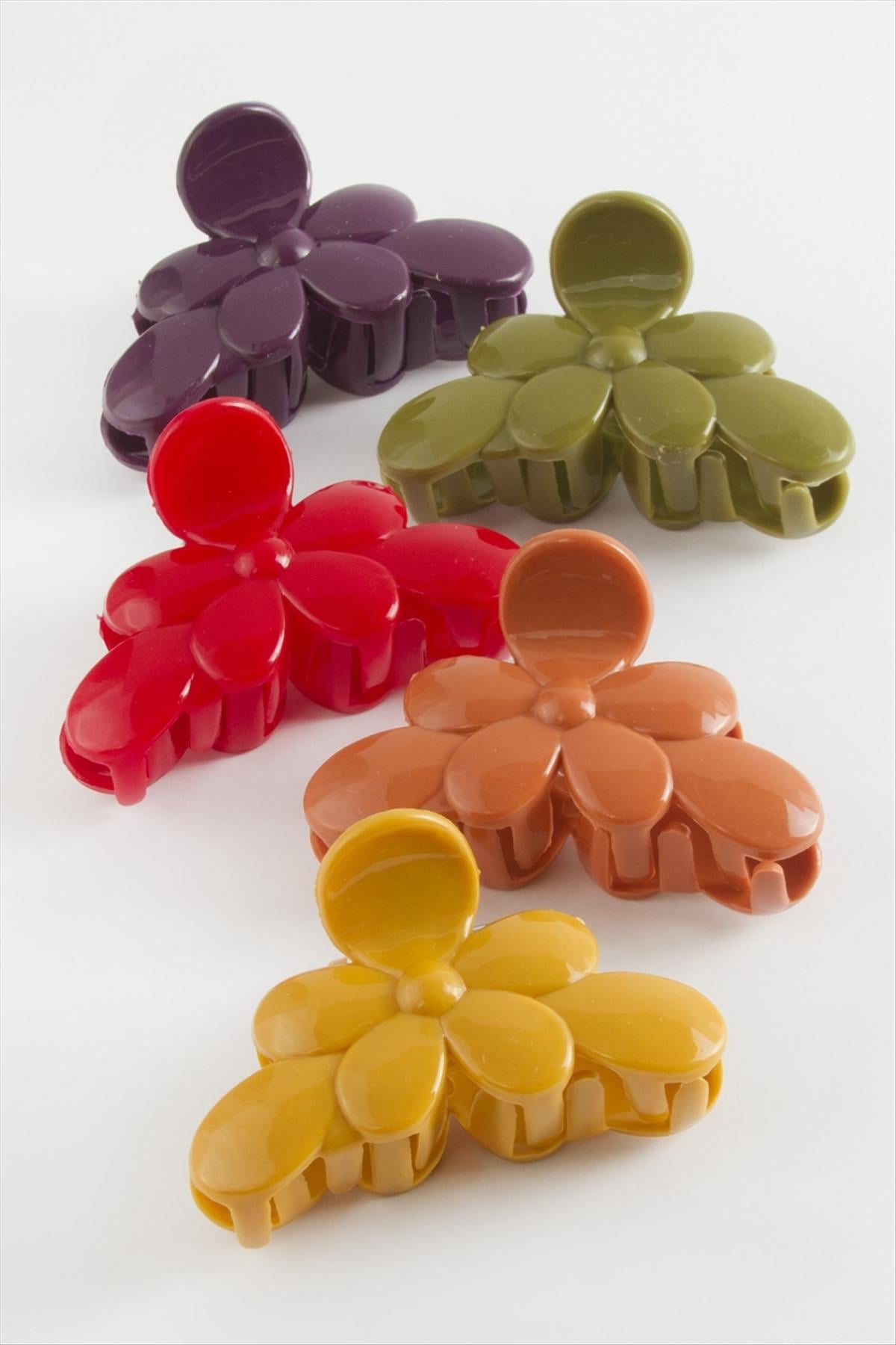 Çiçek Renkli Mandal Toka 8 cm