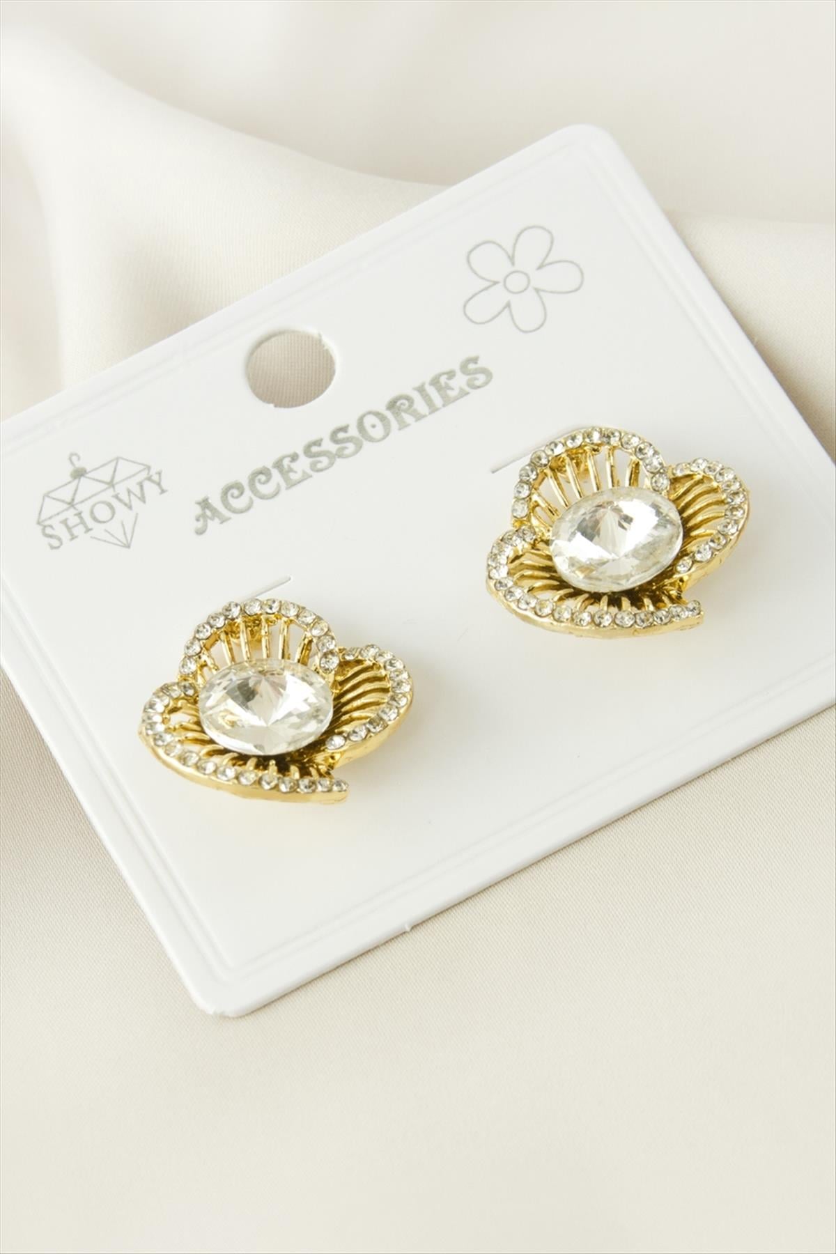 Çiçek Taşlı Küpe