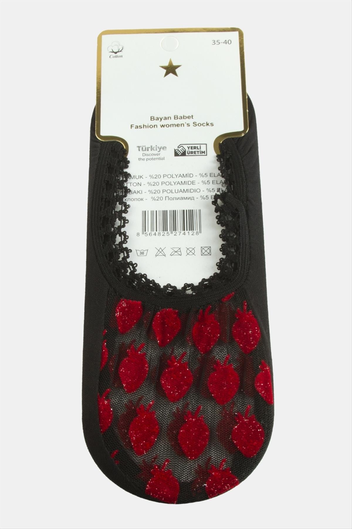 Çilek Dantel Babet Çorap