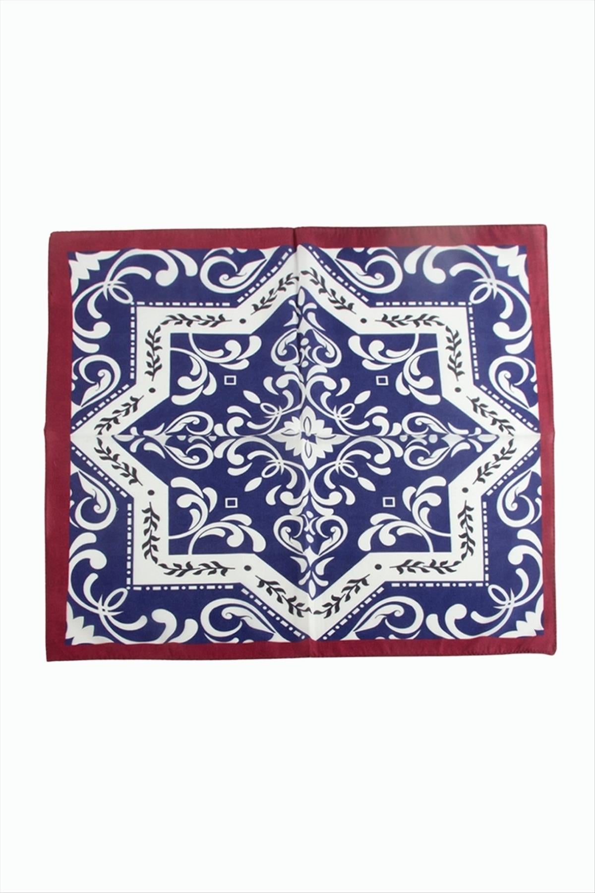 Çini Desenli Zr Şifon Fular 50*50 cm