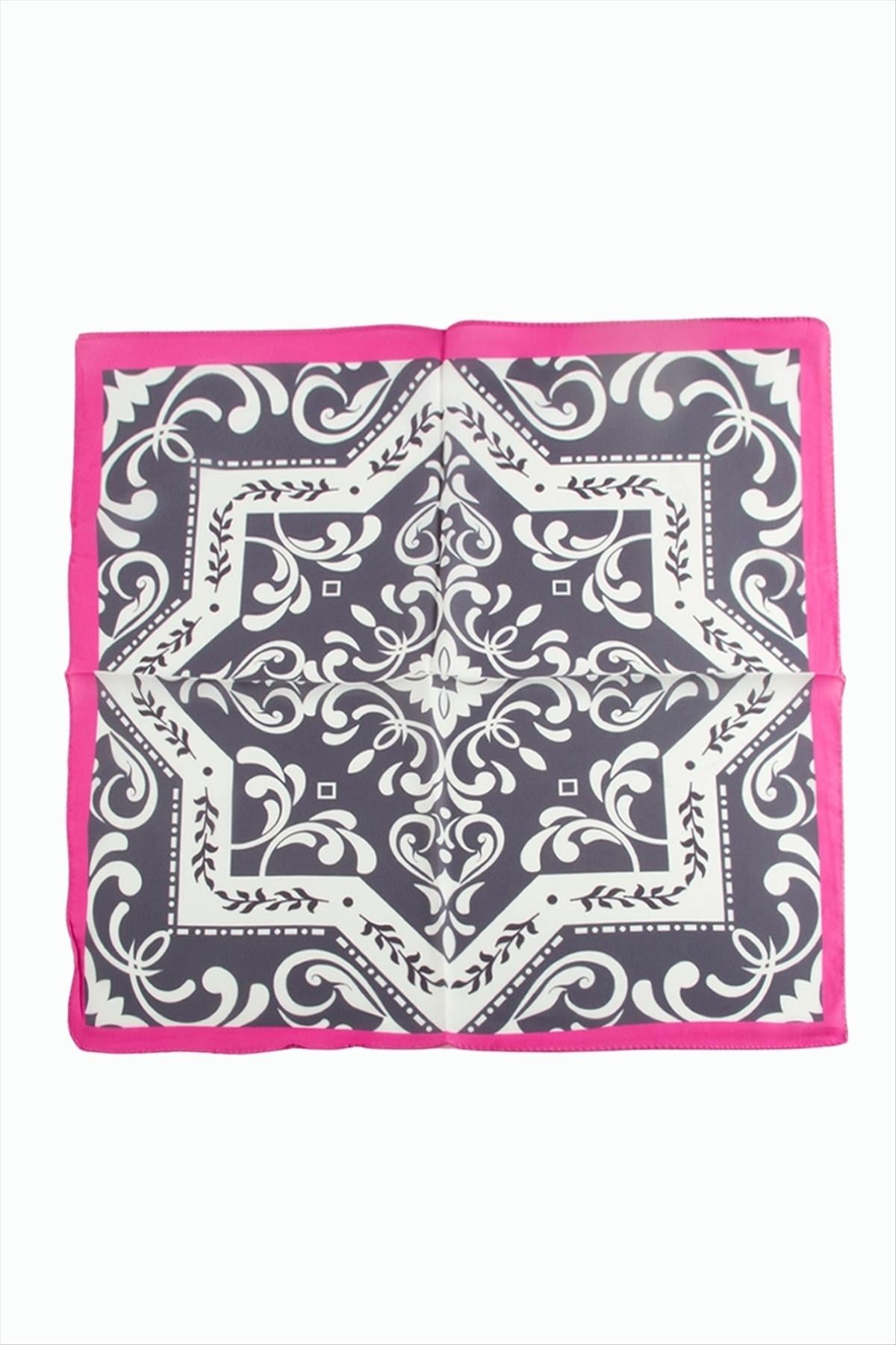 Çini Desenli Zr Şifon Fular 50*50 cm