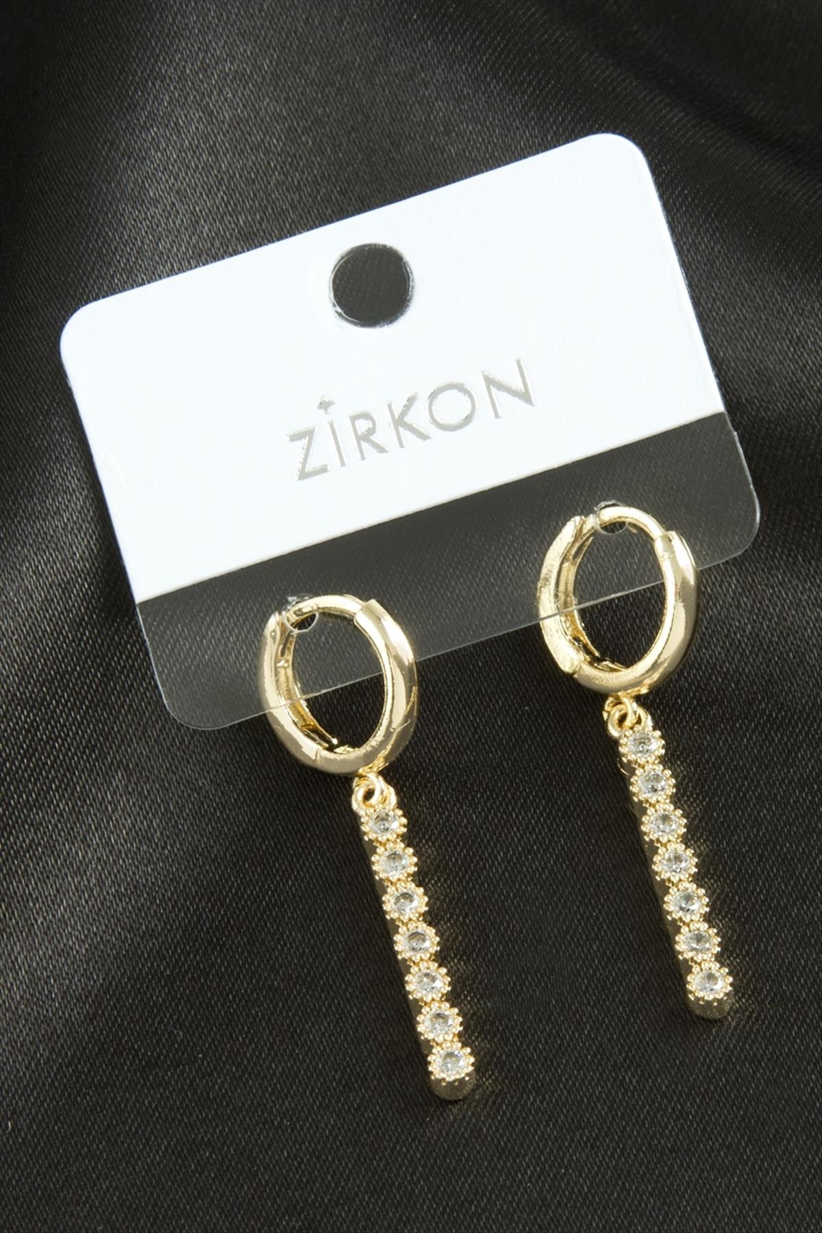 Çubuk Zirkon Taşlı Küpe
