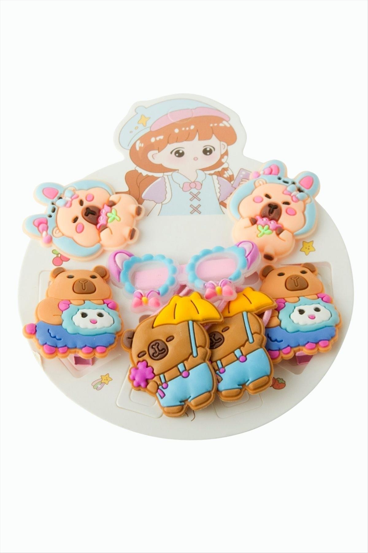 Çzgflm Karakteri Çocuk Lastikli Pens Toka 8 Adet