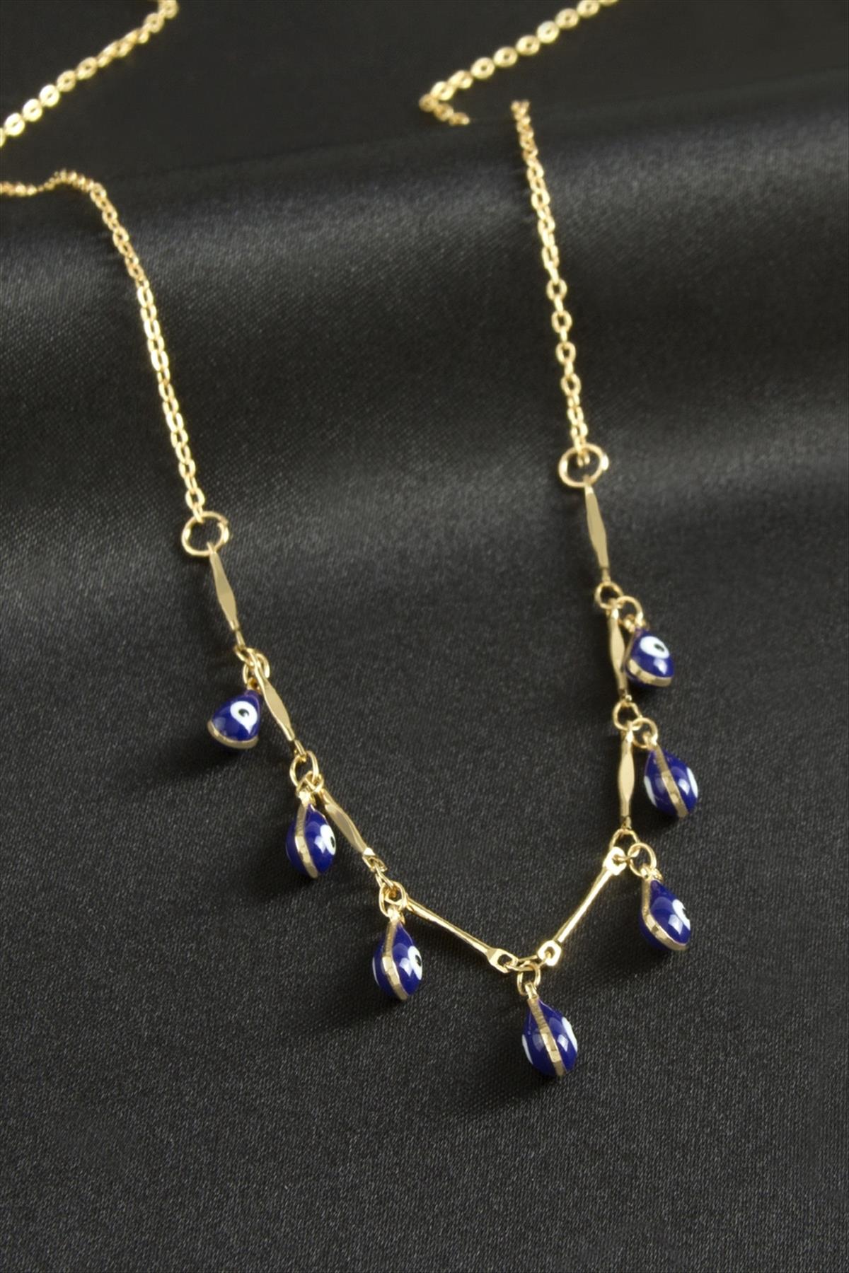 Damla Nazarlı Mineli Kolye