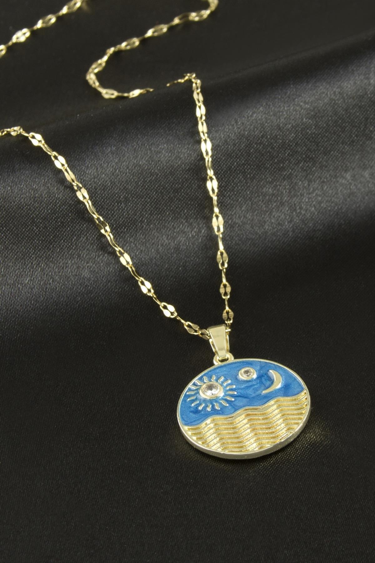 Deniz Manzaralı Lüks Çelik Kolye