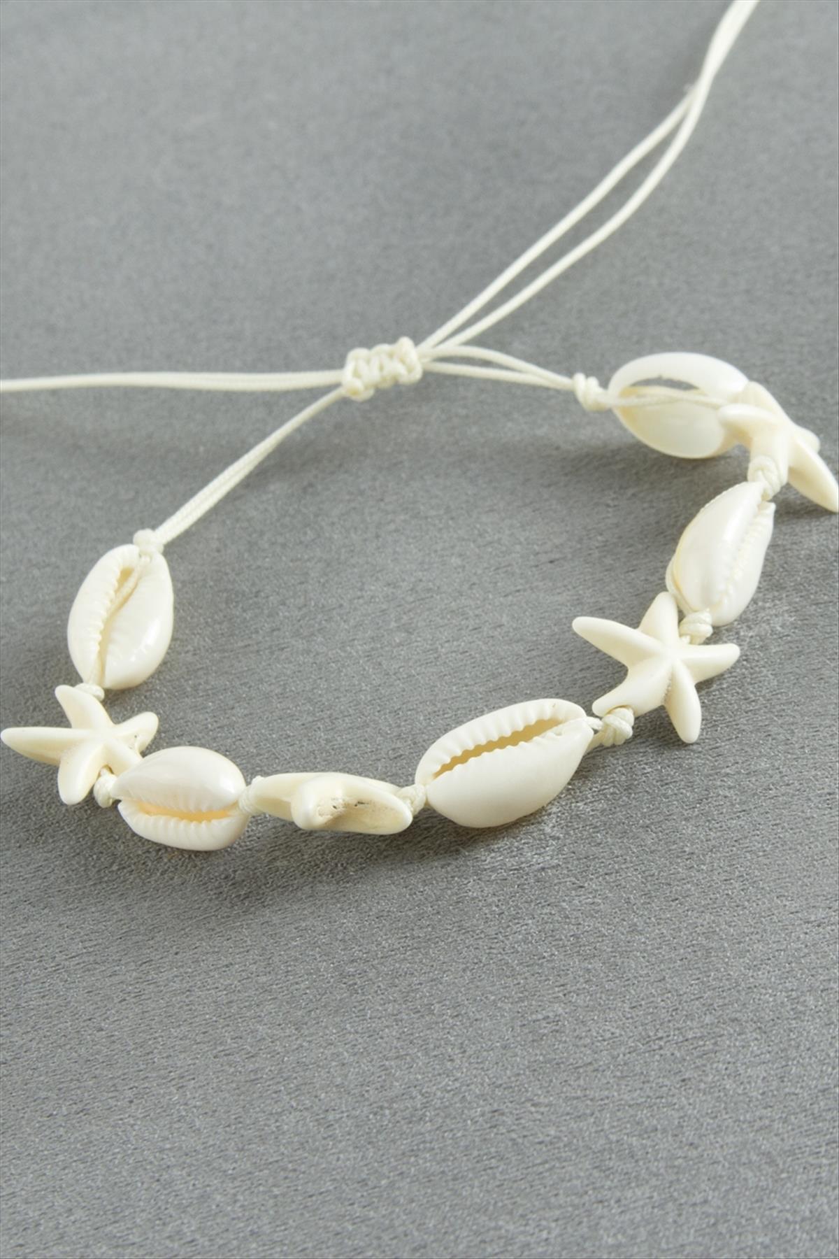Deniz Yıldızı İstiridye Makrome İp Bileklik