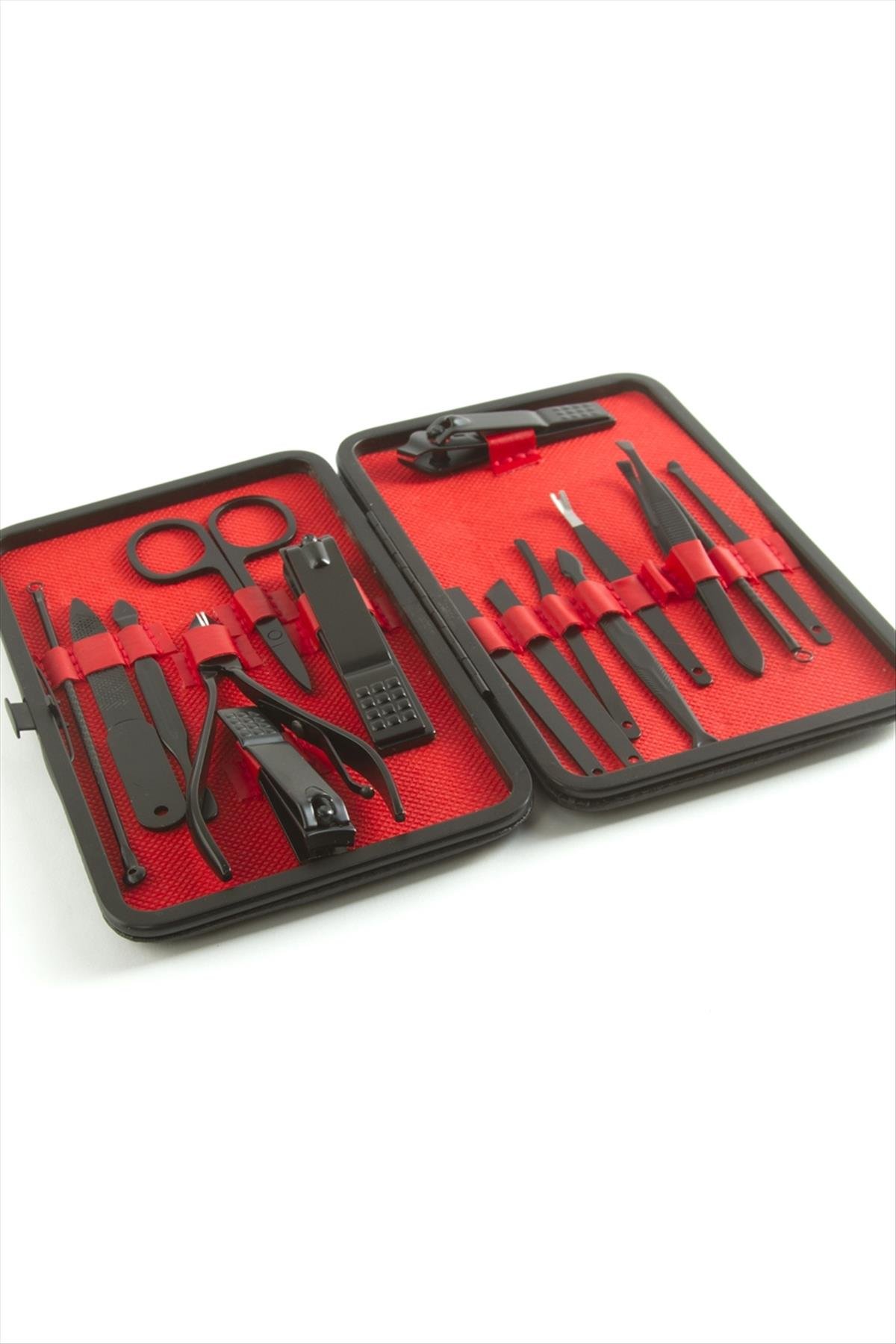 Deri Çantalı 17 Parça Manikür Seti