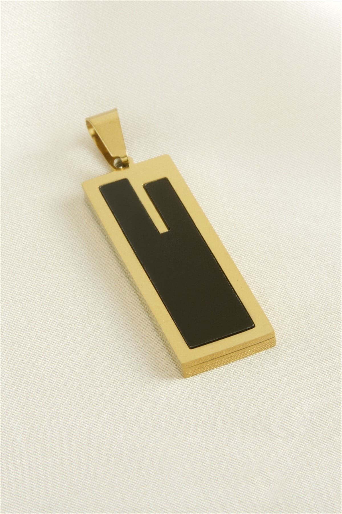 Dikdörtgen Çelik Kolye Ucu 1,3*3,8 cm
