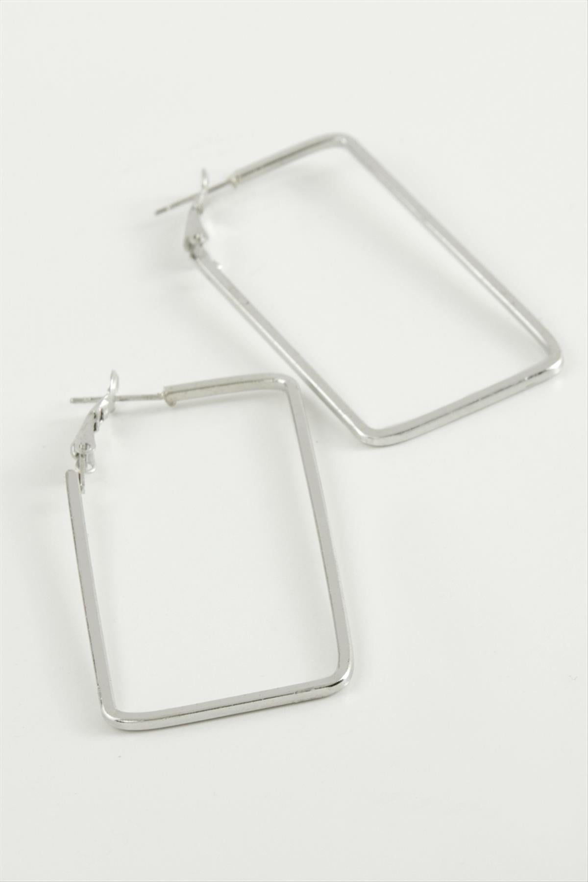 Dikdörtgen Halka Küpe 7 cm