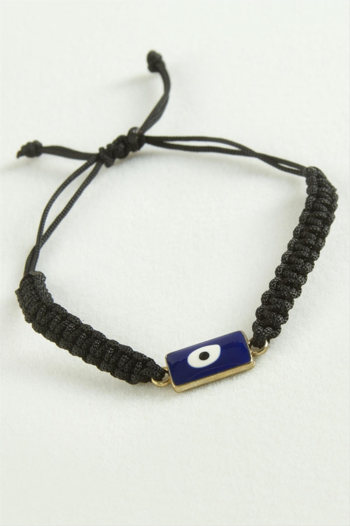 Dikdörtgen Nazar Makrome İp Bileklik