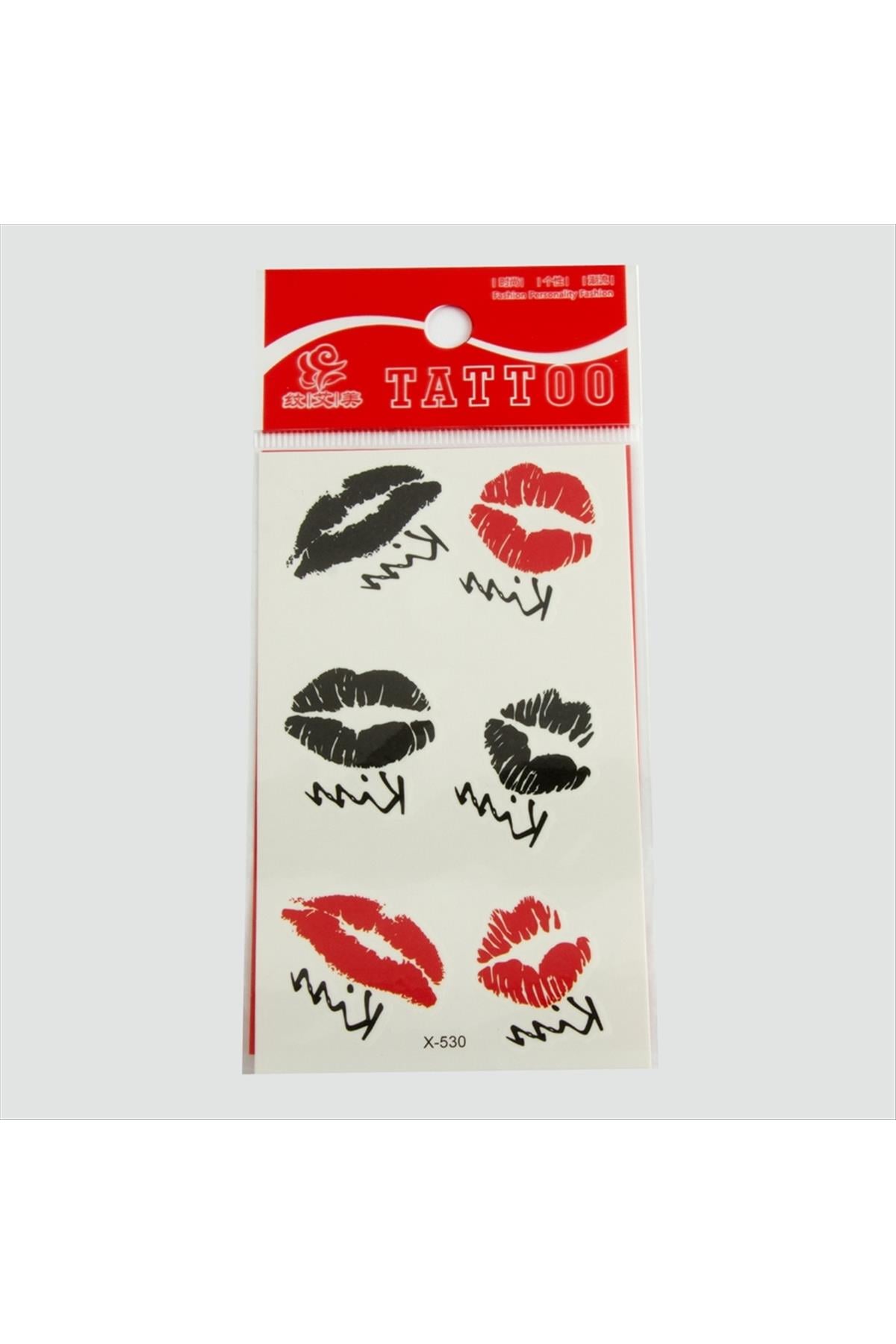 Dudak Tattoo Dövme Sticker Küçük