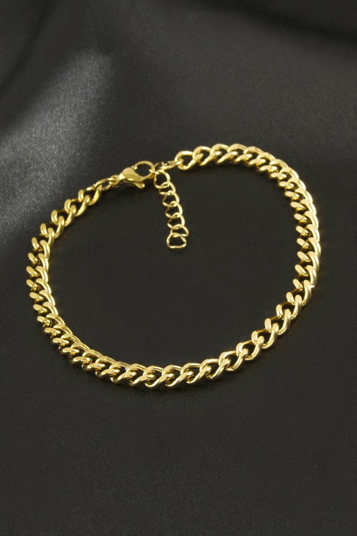 Düz Zincir Lüks Çelik Bileklik