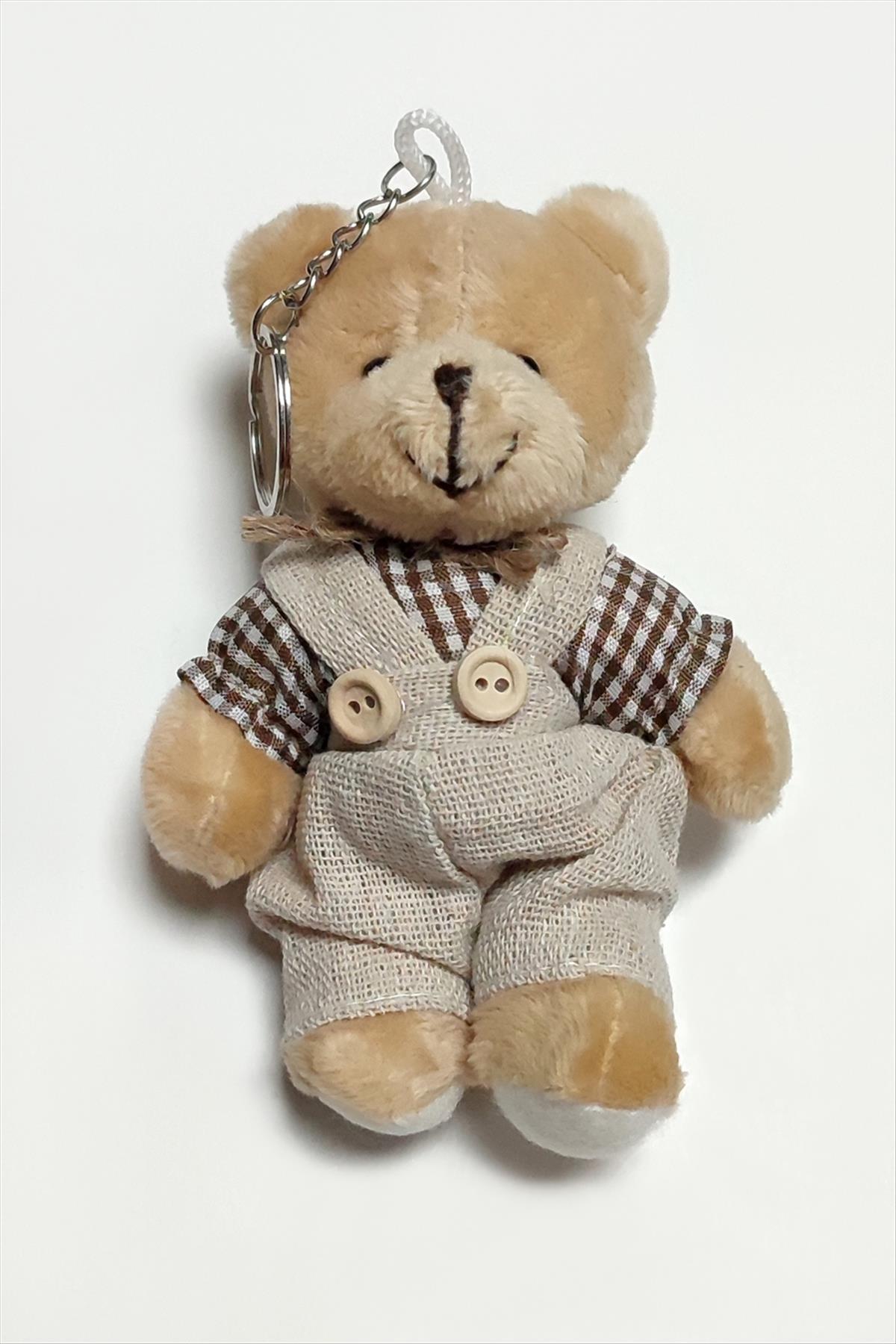 Elbiseli Sevimli Ayıcık Peluş Anahtarlık