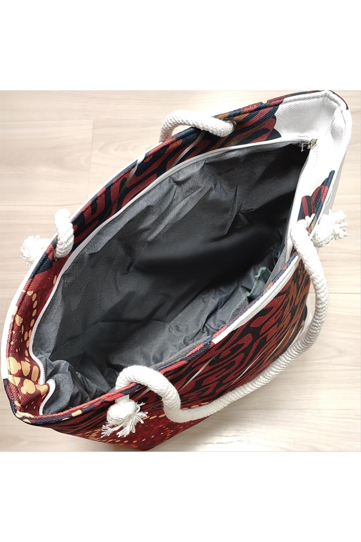 Eyfel Kulesi Desenli Plaj Çantası