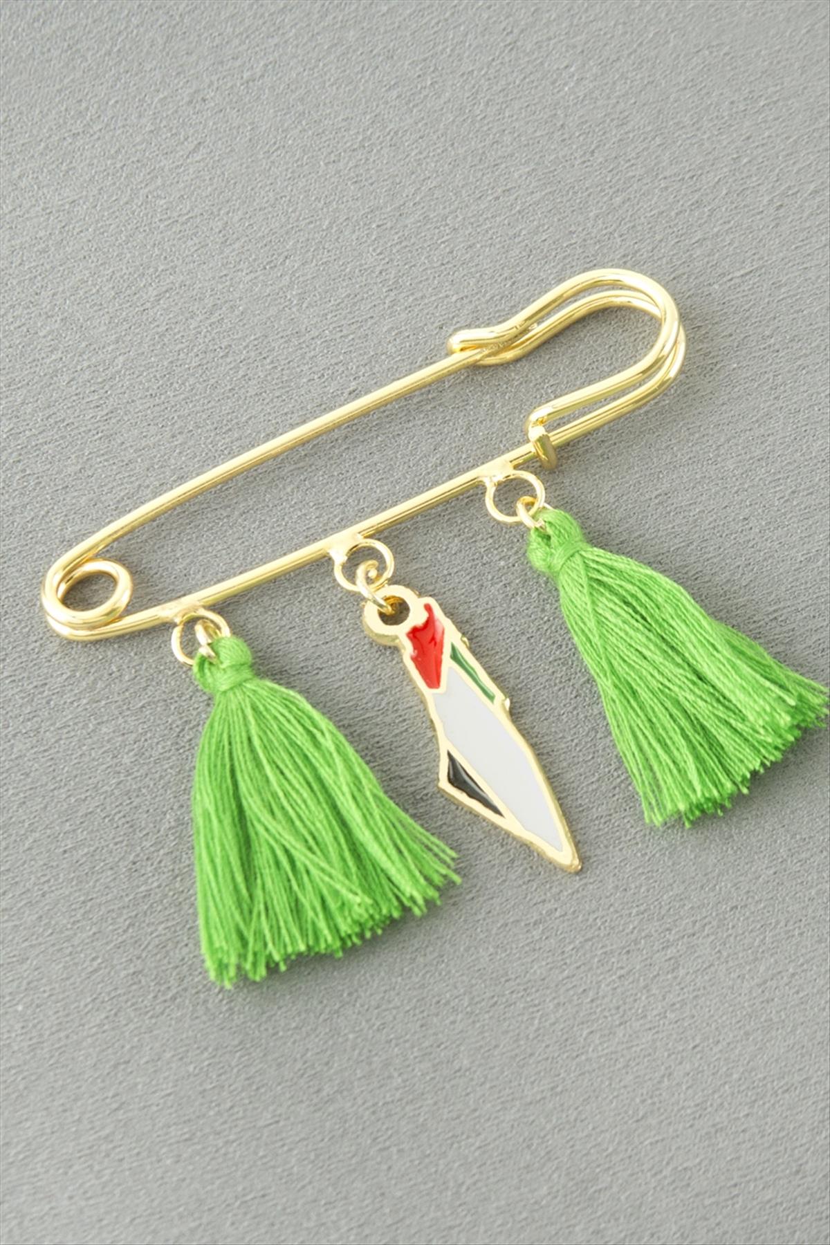 Filistin Püsküllü Broş