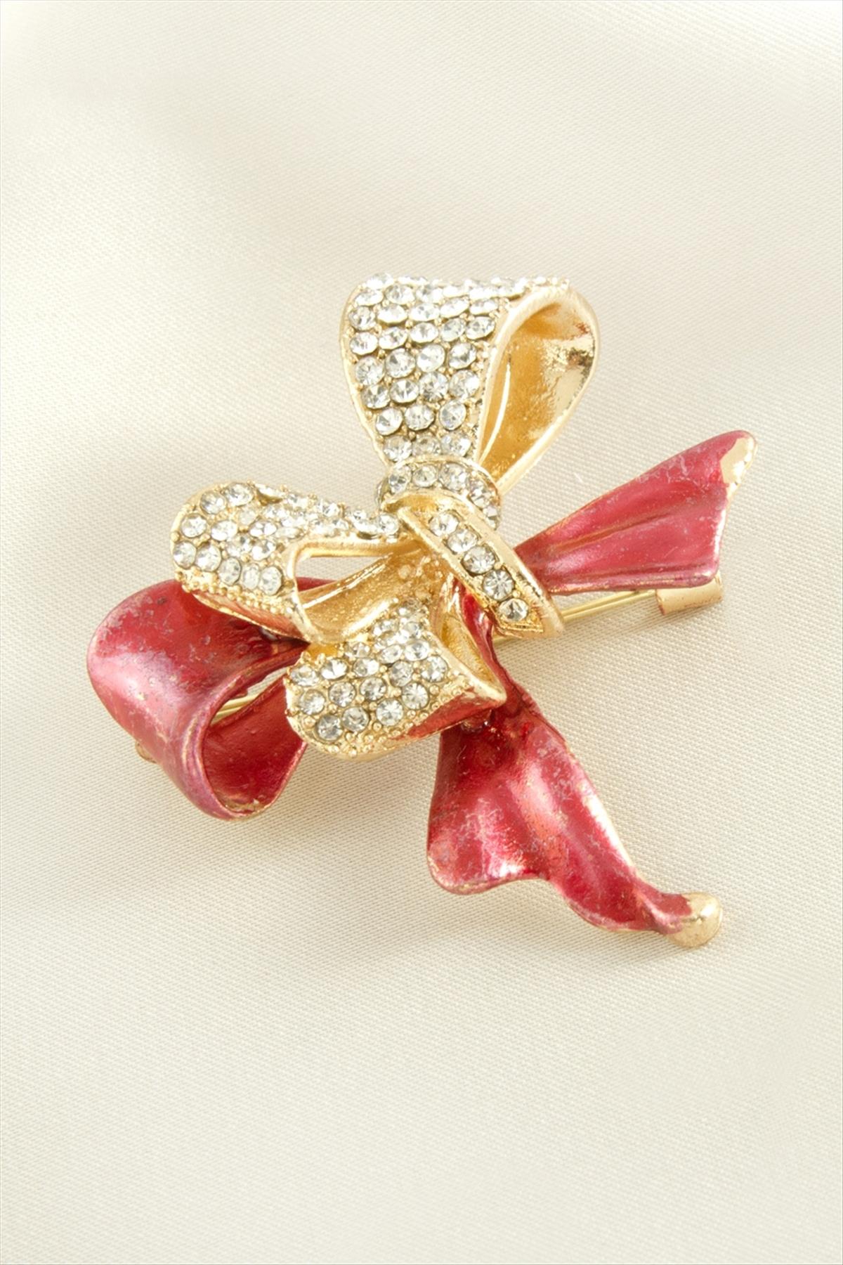 Fiyong Mineli Taşlı Broş