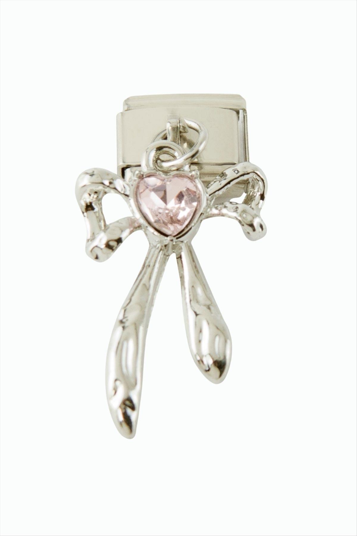 Fiyong Zirkon Taşlı Sallatılı Çelik Charm