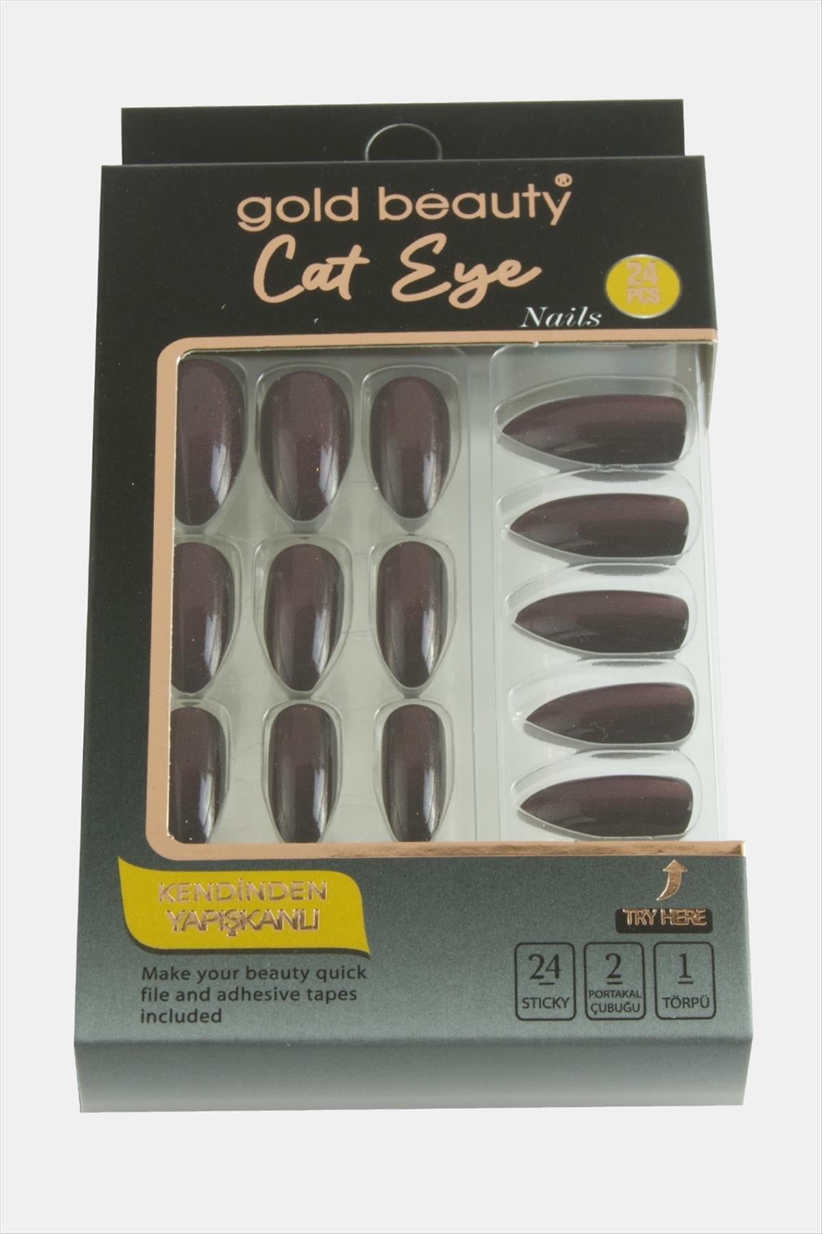 Gold 24'lü Kedi Gözü Takma Tırnak