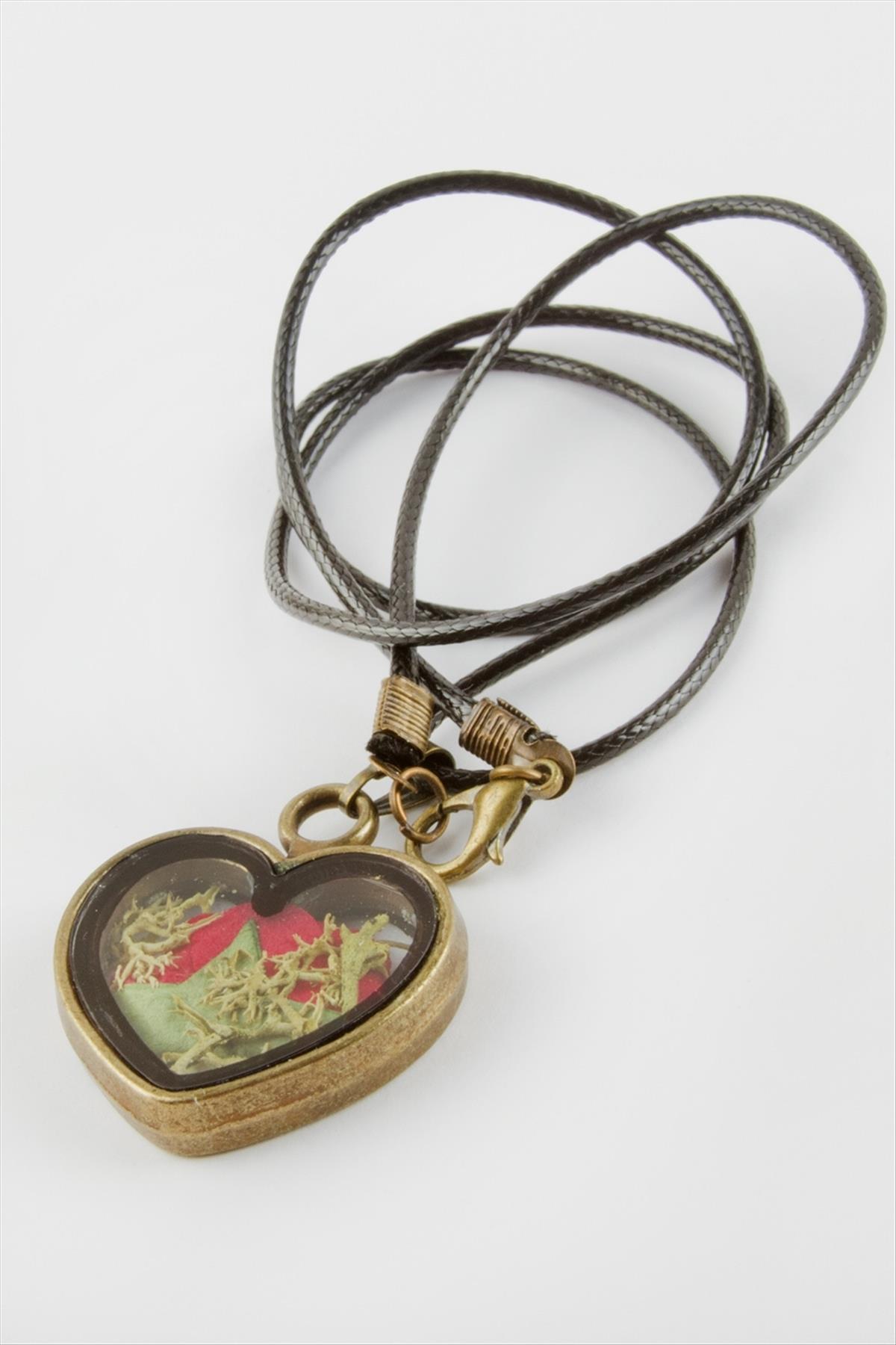 Gül Kalp Canlı Kolye