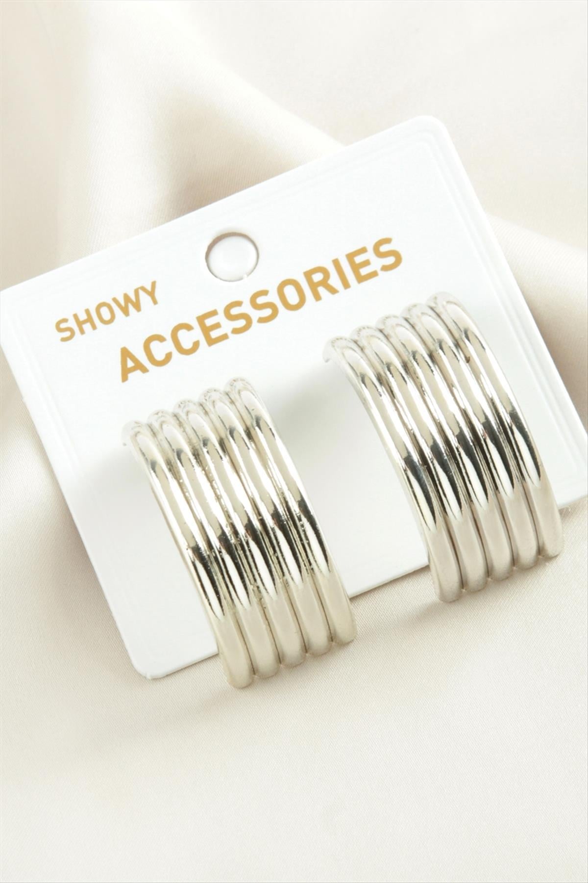 Hasır Şekilli Trend Metal Küpe