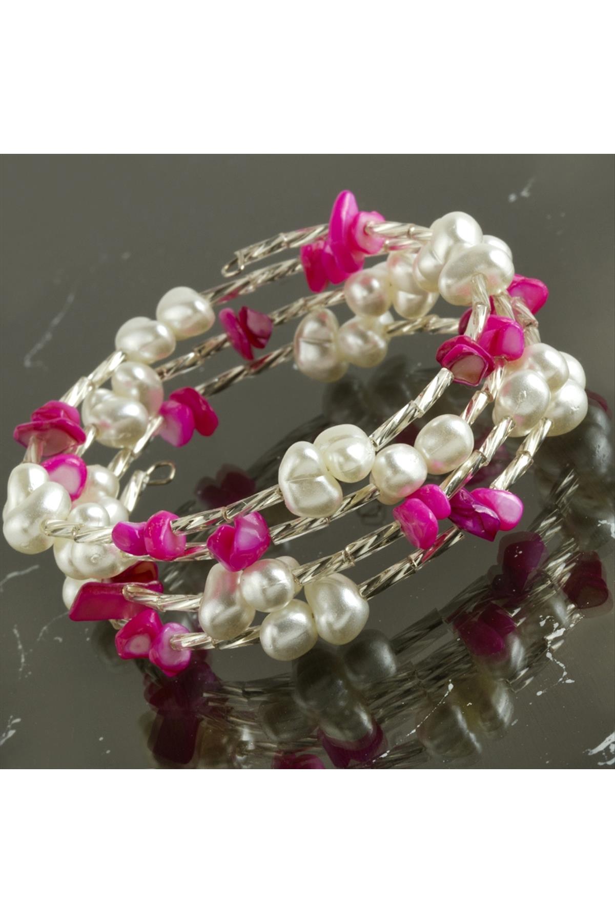 Helezon Kırık Doğaltaş İnci Trend Bileklik