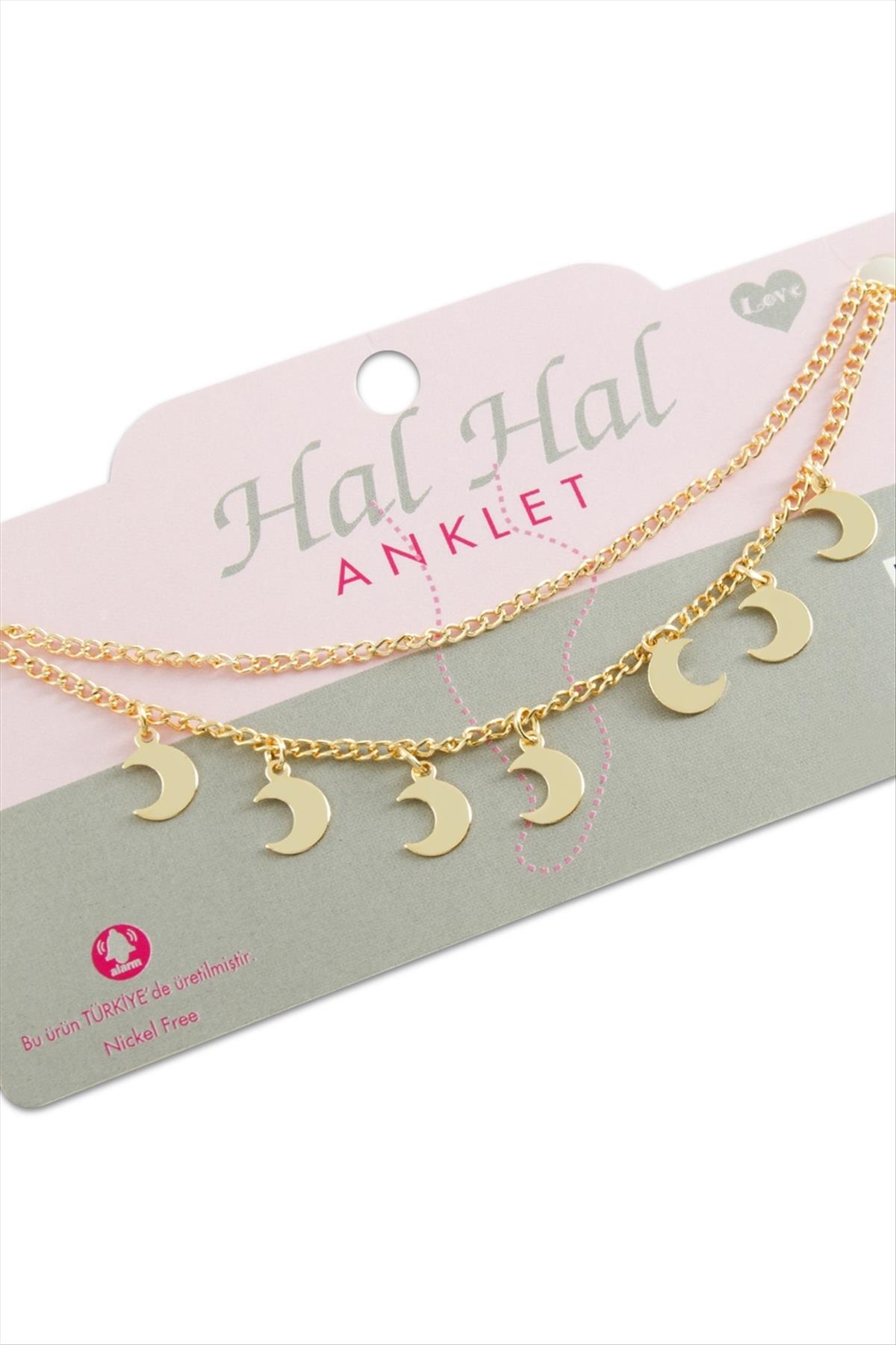 Hilal Çift Zincirli Halhal