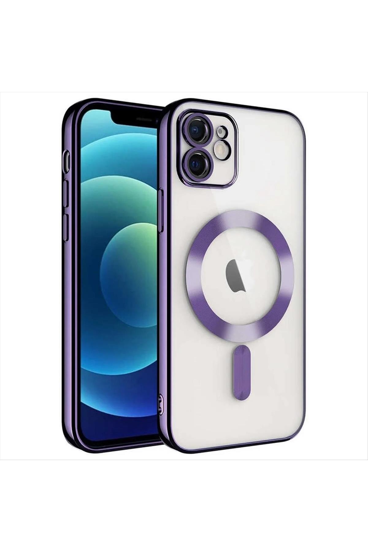 iPhone 11 Lüx Magsaff Lazer Silikon Kılıf (Kamera Korumalı)