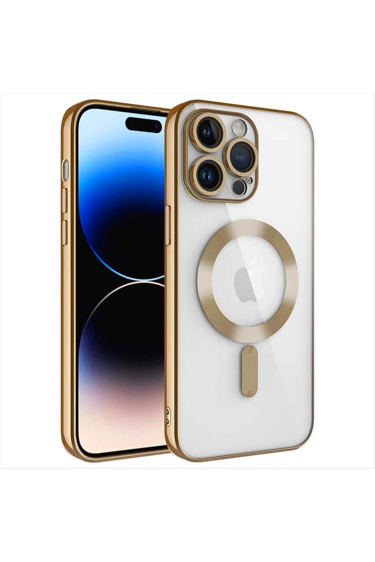 iPhone 13 Pro Max Lüx Magsaff Lazer Silikon Kılıf (Kamera Korumalı)