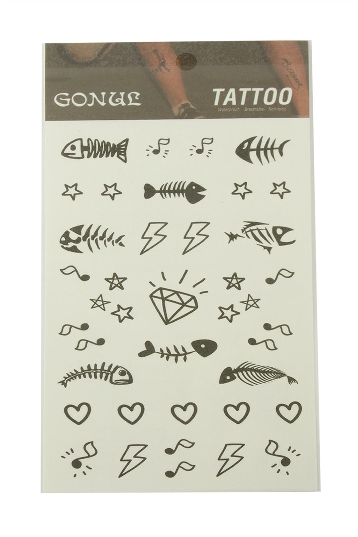 Kalp Balık Tattoo Dövme Sticker