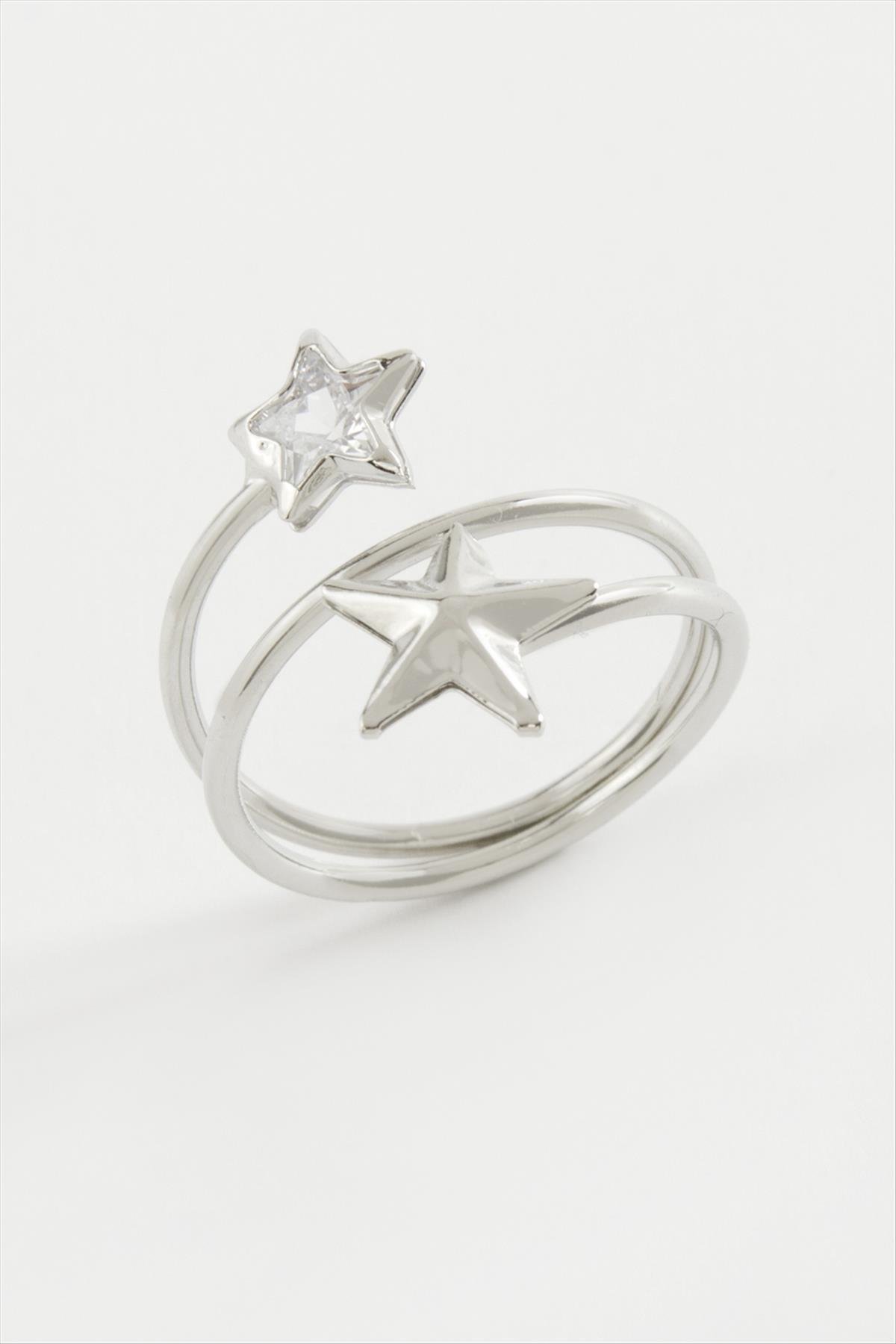 Kalp Yıldız Zirkon Taşlı Yüzük