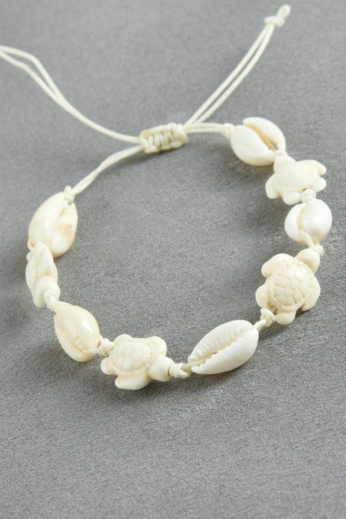 Kaplumbağa İstiridye Makrome İp Bileklik