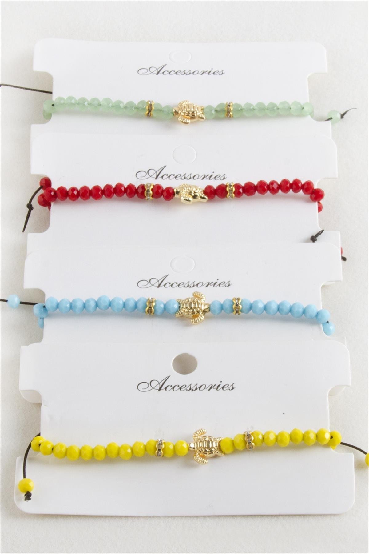 Kaplumbağa Kristal Makrome İp Bileklik