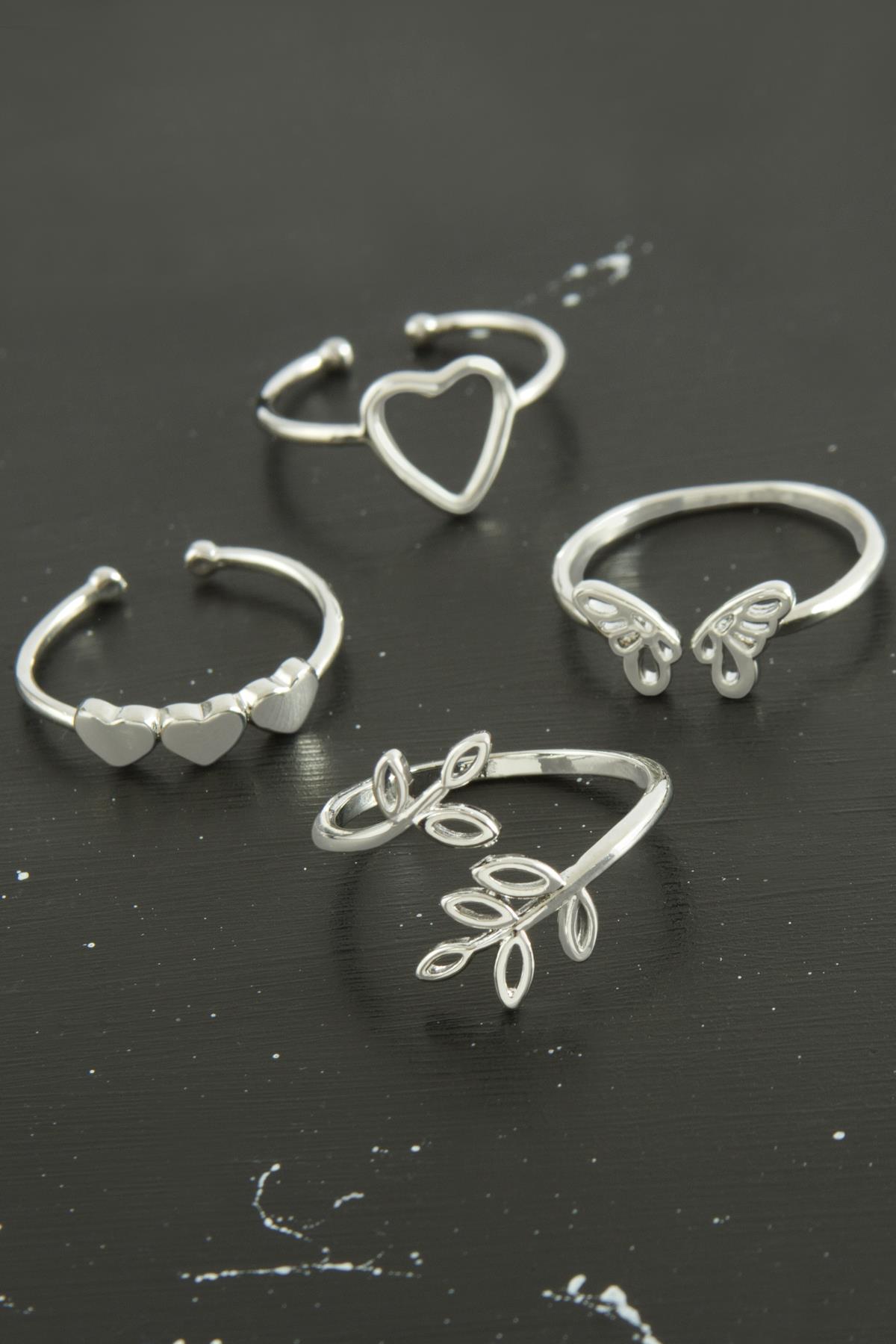 Karışık Lüx Çelik Eklem Yüzük 1 Adet