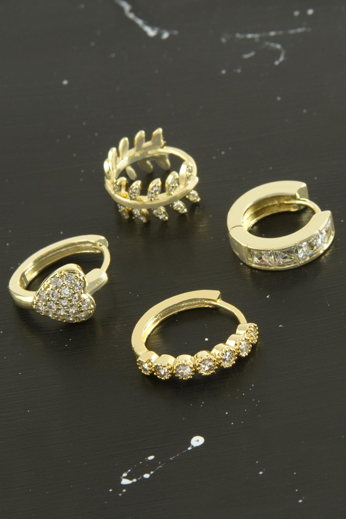 Karışık Zirkon Taşlı Halka Piercing 1 Adet