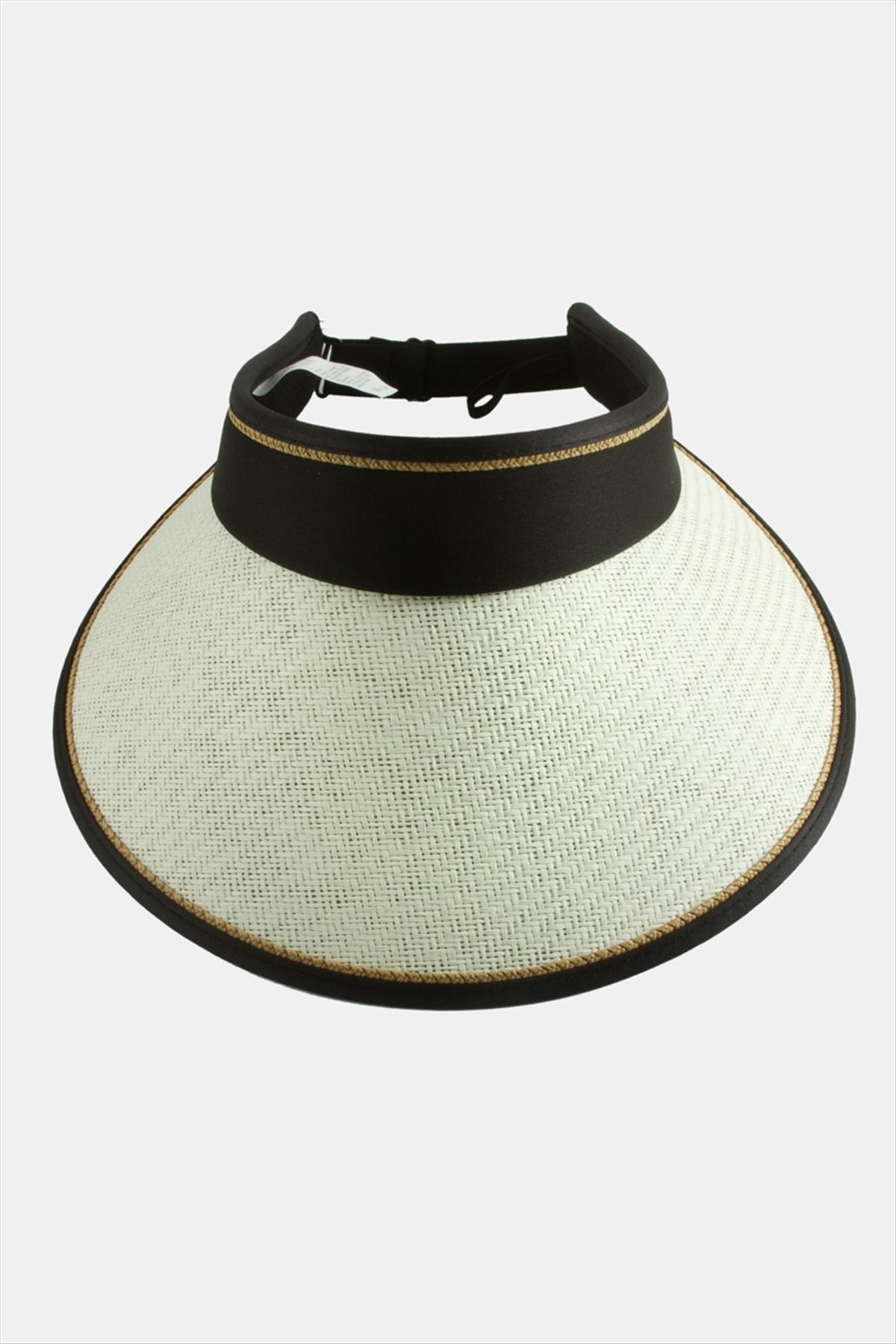 Kasketli Hasır Plaj Şapkası