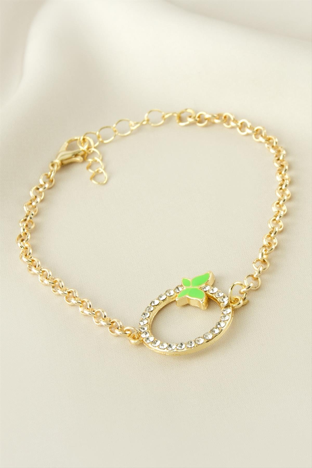 Kelebek Halka Taşlı Bileklik