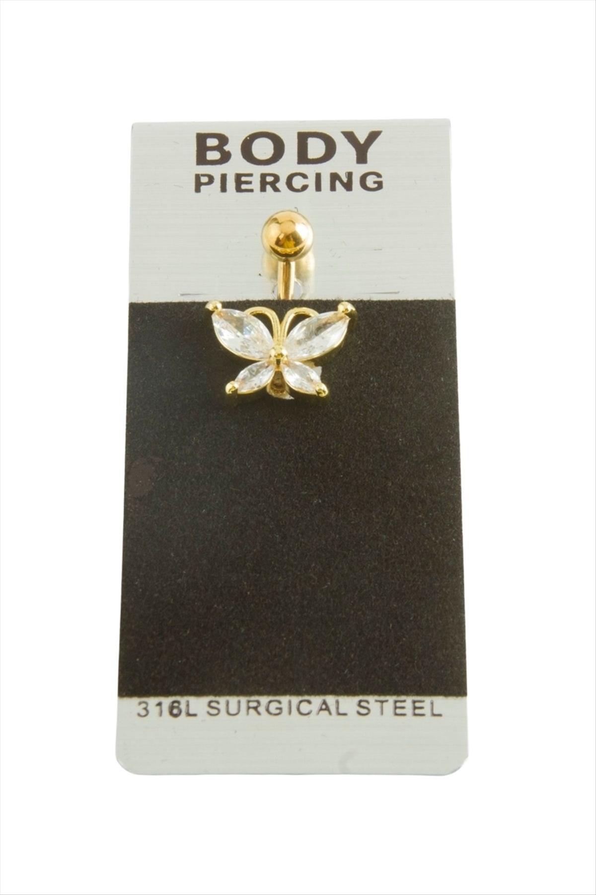 Kelebek Lüks Çelik Göbek Piercing 1 Adet